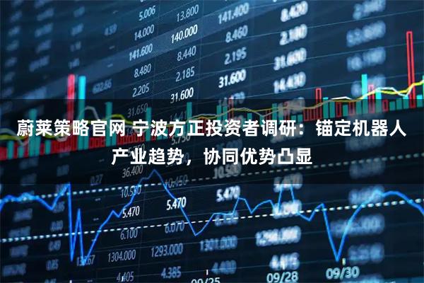 蔚莱策略官网 宁波方正投资者调研：锚定机器人产业趋势，协同优势凸显